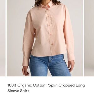 Quince 100% organic cotton poplin cropped long sleeve